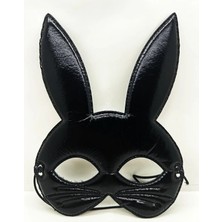 TE Dükkan Buğz Siyah Renk Kumaş Malzemeden Imal Eva Tavşan Maskesi