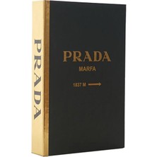 Rawliving Prada Gold Siyah Dekoratif Kitap Kutusu