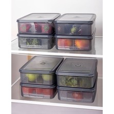 PremiumPort Çiftli Sızdırmaz Büyük Boy Dikdörtgen Saklama Kabı Seti 3,5 Lt