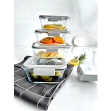 Teknotrust Gri 5 Parça Vakumlu Cam Saklama Kabı Seti, Pratik ve Şık Tasarım