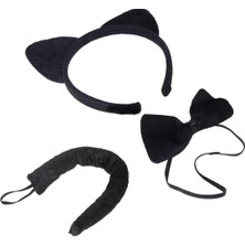 TE Dükkan Buğz Kedi Kostüm Taç Kuyruk Papyon Seti