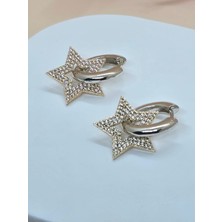Veyla Style Yıldız Model Zirkon Taş Halka Küpe