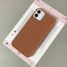 HONTINGA iPhone 12 ile Uyumlu Kılıfı Deri Dokusu Anti Düşme Yumuşak Silikon Telefon Kılıfı Desen K7-3000