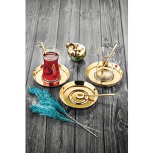 Özlife Mess Titanyum 12 Parça Çay Seti Gold
