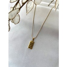 Modesa Bijuteri Külçe Çelik Gold Kolye- Kutulu Gönderim