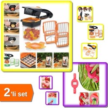 Allians 5'li Pratik Sebze Meyve Doğrayıcı ve Fasulye Bamya Dilimleyici Seti