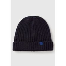 United Colors Of Benetton Sarı Erkek Ek_yün ve Viskoz Karışımlı Logo Etiketli Nervürlü Bere Model Kodu: ( 126WGA00666U)