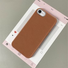 HONTINGA iPhone Se 2022 ile Uyumlu Kılıfı Deri Dokusu Anti Düşme Yumuşak Silikon Telefon Kılıfı Desen K7-3000