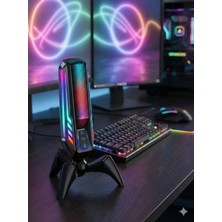 Zilvana Elyvra Rgb USB Masaüstü Mikrofon Oyun Canlı Yayın Karaoke Konferans Siyah