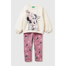 United Colors Of Benetton Mix Kadın / Kız Kk_önü Baskılı Sweatshirt ve Tamamı Desenli Pantolon Takım Model Kodu: ( 3LEJGK00T901)