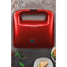 Allians Kırmızı Isınmaya Dayanıklı Tost ve Izgara Makinesi 750W, Pratik Kullanım