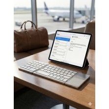 Zilvana Touchpad'li 3'e Katlanabilir Bluetooth Klavye - Çoklu Cihaz Destekli Ultra Ince Seyahat Klavyesi