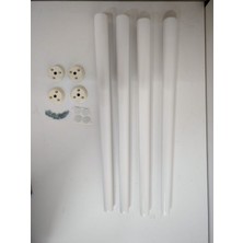 Hamadex Sert Plastik 4 Adet Ayak + Aparatlar Balkon Bahçe  Sehpa, Sandalye Dış Mekan Iç Mekan  (40-44-48 Cm)