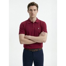 Fabrika Bordo Erkek Slim Fit Polo T-Shirt F5SM-TST 2779 N