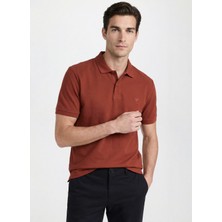 Fabrika Düz Kiremit Erkek Polo T-Shirt Nobro Cepsız Nb