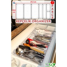 PremiumPort 7'li Modüler Organizer Set, Tahta Kepçe ve Kaşık Düzenleyici