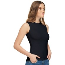 Elit 1'li Paket Tutku Kadın Pamuk Elastan Sıfır Kol Body 2201-SİYAH-M