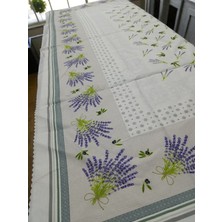 froyalife Masa Örtüsü Dertsiz Leke Tutmaz Lavanta Desenli Balkon ve Mutfak Dekorasyon Dijital Baskı 110X150