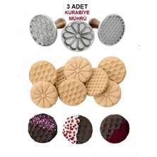 PremiumPort 3'lü Ahşap Kurabiye Damgası Seti, Kalıp ve Şekillendirme Aparatı