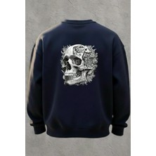 CZMD Anatomical Skull – Lacivert Anatomik Kurukafa Baskılı Unisex Sweatshirt