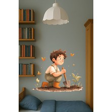 Aysha Tasarım Dekoratif Duvar Sticker – Küçük Çiftçi Çocuk Figürlü Anaokulu Sınıf Dekoru Duvar Sticker