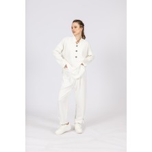 By Özlem Yazan Modal Kumaş Düğme Detaylı  Rahat Kesim Kadın Pantolon