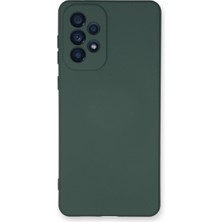 TE Dükkan Buğz Samsung Galaxy A53 5g Kılıf Nano Içi Kadife Silikon - Koyu Yeşil