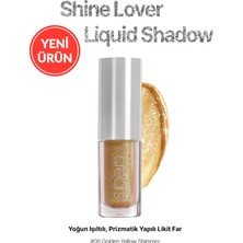 Yoğun Işıltılı Prizmatik Yapılı Likit Far Cre'ars Shine Lover Liquid Shadow 06 Golden Yellow Shimmer