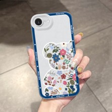 HONTINGA iPhone 16E ile Uyumlu Kılıfı Şeffaf Kamera Korumali Çiçek Sanatı Desen Airbag Yumuşak Silikon Telefon Kılıfı K5-0189