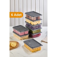 Serstil 6 Adet - 1,3 Lt Küçük Buzdolabı Saklama Kabı – Şeffaf Sızdırmaz Gıda Saklama ve Düzenleme Kutusu