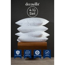 Decovilla Micro Fermuarlı Yastık Alezi Sıvı Geçirmez 4 Lü Set Yastık Koruyucu 50X70