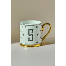 PremiumPort Şık S Harfli Kupa 330 Ml, Gün Boyu Keyifli Anlar Için