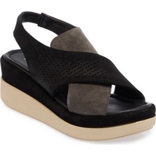 Tergan  Siyah Hakiki Süet Deri Kadın Sandalet - K25Y1SN67755-A01