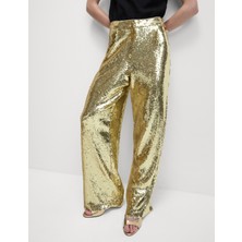 Marks & Spencer Pul Detaylı Geniş Paça Pantolon