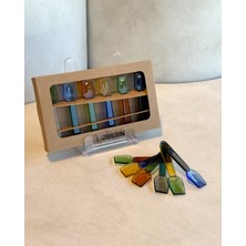 PremiumPort 6'lı Renkli Dondurma, Şeker, Reçel, Baharat Cam Kaşık Seti