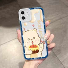 HONTINGA iPhone 12 ile Uyumlu Kılıfı Şeffaf Kamera Korumali Bear Sanatı Desen Airbag Yumuşak Silikon Telefon Kılıfı K5-0187