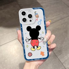 HONTINGA iPhone 14 Pro Max ile Uyumlu Kılıfı Şeffaf Kamera Korumali Mickey Desen Airbag Yumuşak Silikon Telefon Kılıfı K5-0185