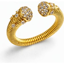 Venüs Design Çelik Feli Taşlı Yüzük (Ayarlanabilirdir)