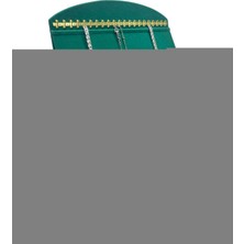 Megass Dekor Süet Kumaş Yeşil Renk 34 cm / 24 cm Dik Bombeli Takı Standı