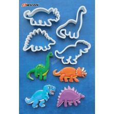 PremiumPort 4'lü Dinozor Kurabiye ve Şeker Hamuru Kesici Seti