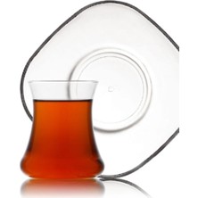 PremiumPort Şık 12 Parçalık Çay Seti, Bardak ve Tabağıyla Zarif Sunum