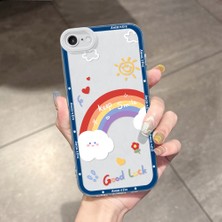 HONTINGA iPhone 7/8/se 2020 2022 ile Uyumlu Kılıfı Şeffaf Kamera Korumali Gökkuşağı Desen Airbag Yumuşak Silikon Telefon Kılıfı K5-0192