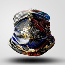 Delta Retro Motorcu Bandana Maske Outdoor Boyunluk Unisex