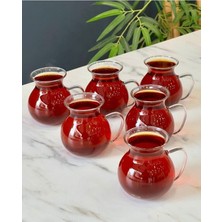 PremiumPort 6'lı Ala Borasilikat Cam Çay Bardağı Seti, Şık ve Dayanıklı Tasarım