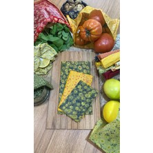 PremiumPort Doğal Balmumu Gıda Saklama Kumaşı 3’lü Papatya Desenli Tekrar Kullanım