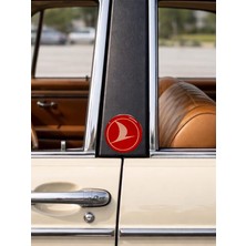 Thy Damla Sticker Etiket Kabartmalı 3D Silikon Direk Arması Türk Hava Yolları Epoksi 2ADET 3,5x3,5cm