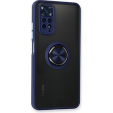TE Dükkan Buğz Xiaomi Redmi Note 11 Kılıf Montreal Yüzüklü Silikon Kapak - Lacivert