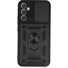 TE Dükkan Buğz Samsung Galaxy A34 5g Kılıf Pars Lens Yüzüklü Silikon - Siyah