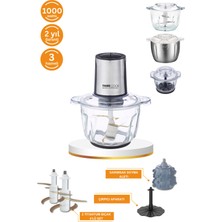 Allians Çok Fonksiyonlu 2.3 L Cam ve Çelik Doğrayıcı, Ek Hazne ile Pratik Kullanım