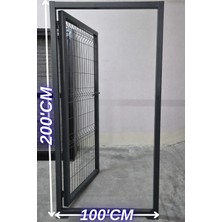 Ör-As Tel Örgü Antrastik - Gri Tel Çit Kapı - Panel Çit Tel Kapısı  (- 200 cm Yükseklik x 100 cm Eni -)